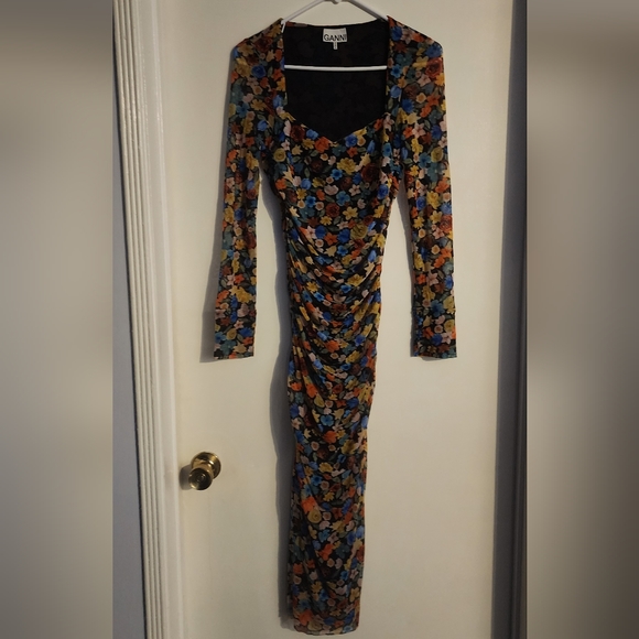 GANNI   Print mesh dress - Picture 5 of 11